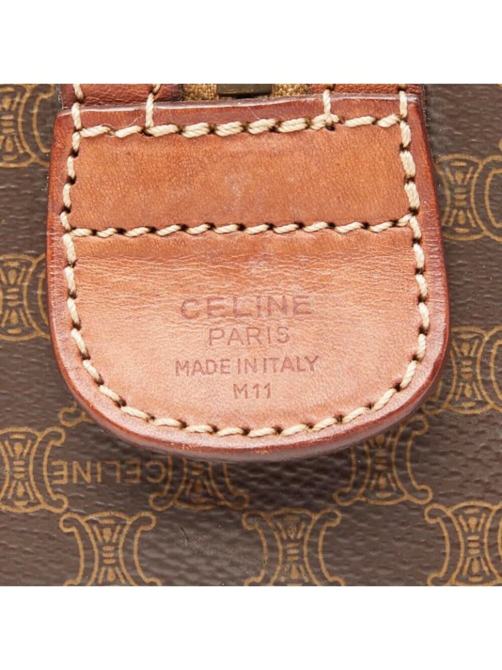 ★SOLD★ Celine Macadam Mini Boston Bag Brown Leather - Picture 10 of 10